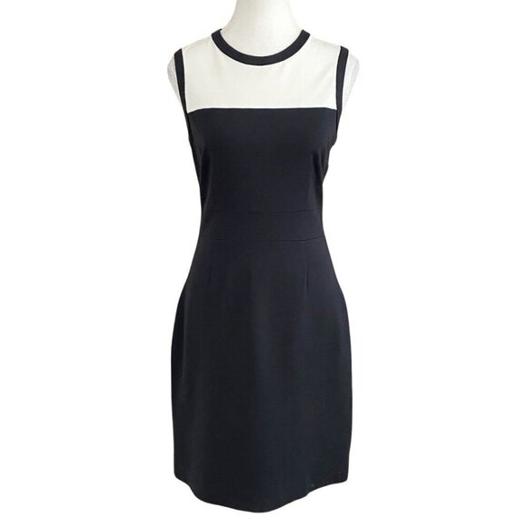 KATE SPADE JANELLE BLACK WHITE COLORBLOCK SLEEVELESS BODYCON DRESS - 2 - Picture 1 of 10